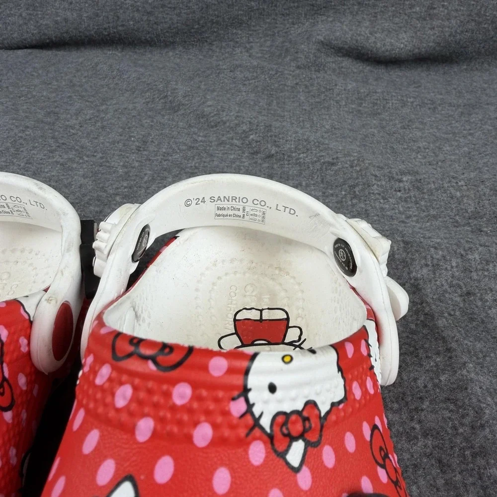 Crocs Hello Kitty Kuromi Clog Sandals Girls Size 11 C Red Polka Dot Print Anime - Picture 4 of 13